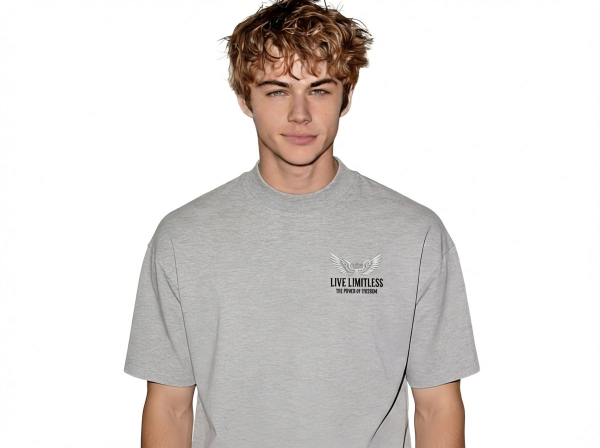 Unisex  oversized high neck t-shirt Grey