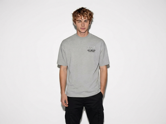 Unisex  oversized high neck t-shirt Grey