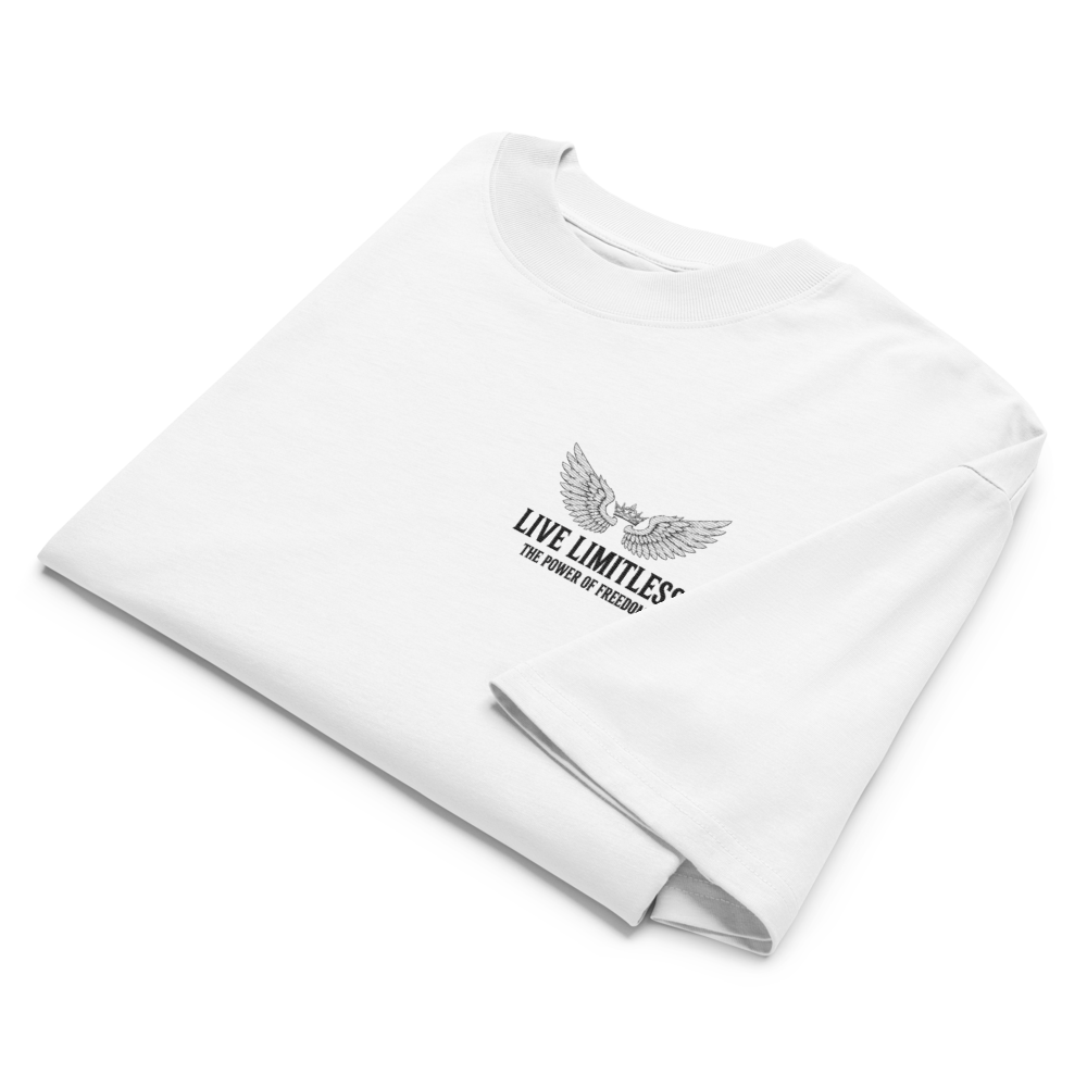 Unisex  oversized high neck t-shirt White